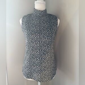 Reitmans Giraffe Print Sleeveless Turtleneck Blouse S